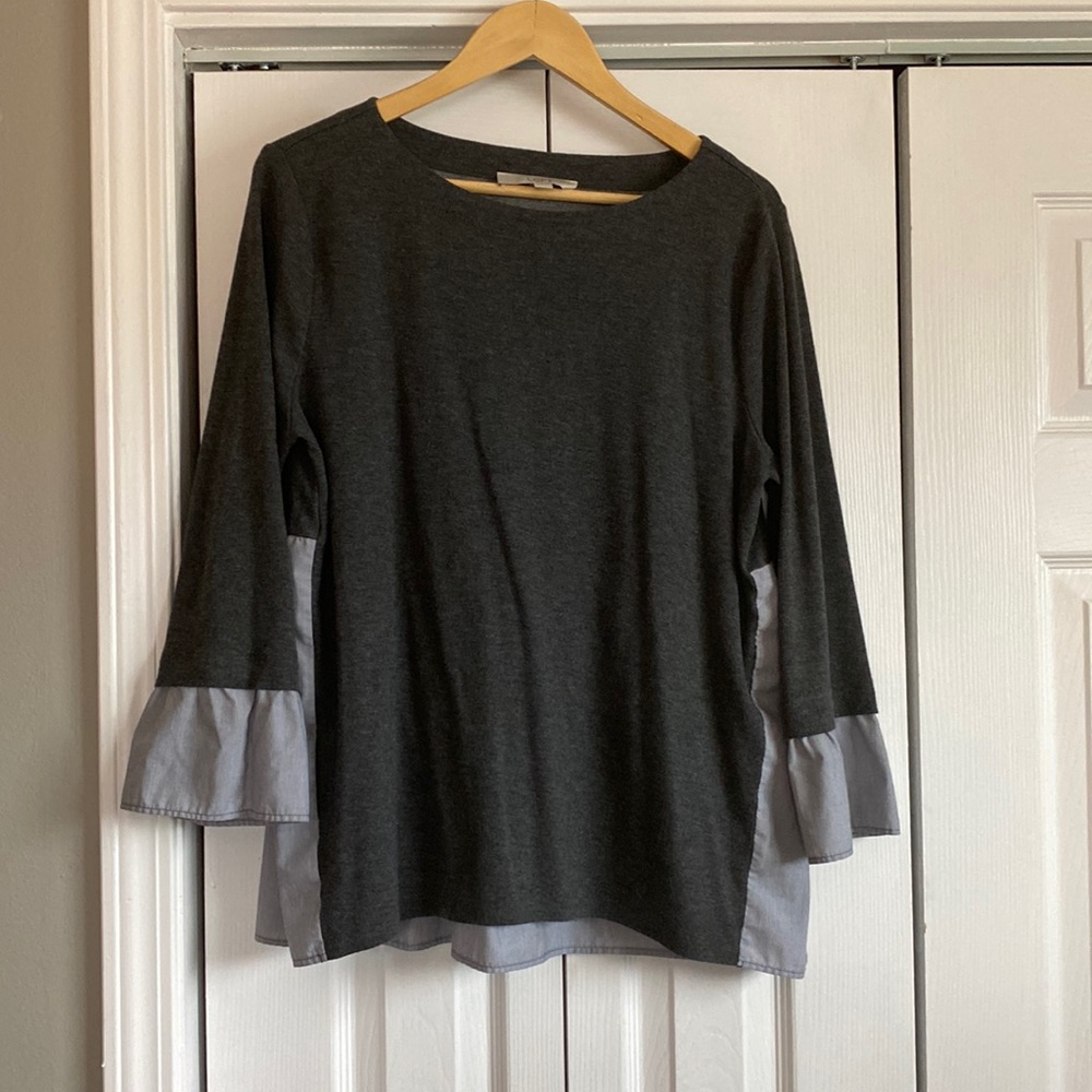 Loft grey and blue striped mixed medium shirt size L